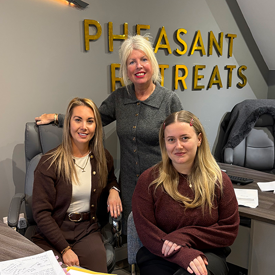 Landlord and tenant outside a well-presented Cotswold home managed by Pheasant Retreats